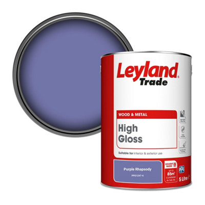 Leyland Trade Wood & Metal High Gloss Paint Purple Rhapsody (PPG1247-6) 5L