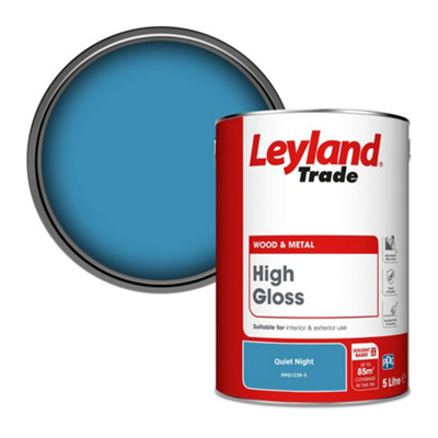 Leyland Trade Wood & Metal High Gloss Paint Quiet Night (PPG1239-5) 5L