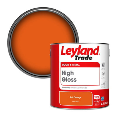 Leyland Trade Wood & Metal High Gloss Paint Ral Orange (RAL 2017) 2.5L