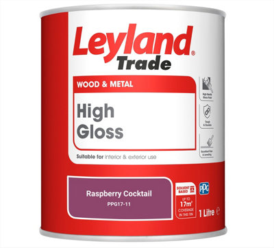 Leyland Trade Wood & Metal High Gloss Paint Raspberry Cocktail (PPG17 ...