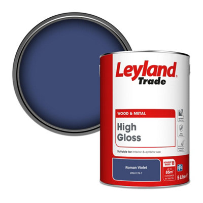 Leyland Trade Wood & Metal High Gloss Paint Roman Violet (PPG1170-7) 5L