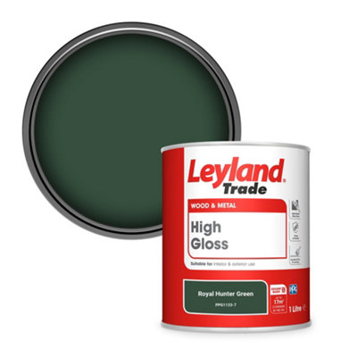 Leyland Trade Wood & Metal High Gloss Paint Royal Hunter Green (PPG1133-7) 1L