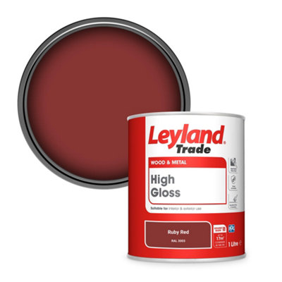 LEYLAND TRADE WOOD & METAL HIGH GLOSS PAINT RUBY RED (RAL 3003) 1L