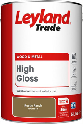 Leyland Trade Wood & Metal High Gloss Paint Rustic Ranch (PPG1104-6) 5L