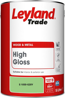 Leyland Trade Wood & Metal High Gloss Paint (S 1050-G20Y) 5L