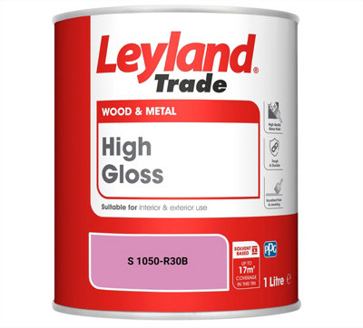 Leyland Trade Wood & Metal High Gloss Paint (S 1050-R30B) 1L