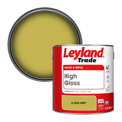 Leyland Trade Wood & Metal High Gloss Paint (S 2050-G80Y) 2.5L