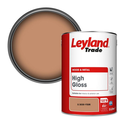 Leyland Trade Wood & Metal High Gloss Paint (S 3030-Y50R) 5L