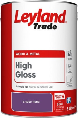 Leyland Trade Wood & Metal High Gloss Paint (S 4050-R50B) 5L