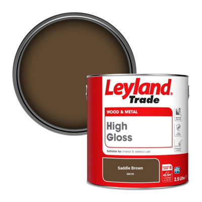 Leyland Trade Wood & Metal High Gloss Paint Saddle Brown (08C39) 2.5L