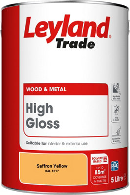 Leyland Trade Wood & Metal High Gloss Paint Saffron Yellow (RAL