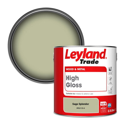 Leyland Trade Wood & Metal High Gloss Paint Sage Splendor (PPG1115-4) 2.5L