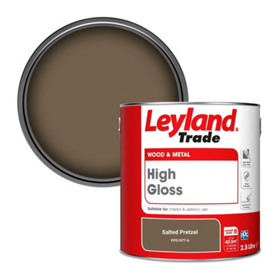 Leyland Trade Wood & Metal High Gloss Paint Salted Pretzel (PPG1077-6) 2.5L