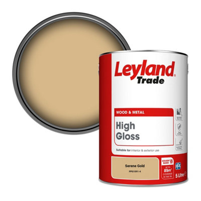 Leyland Trade Wood & Metal High Gloss Paint Serene Gold (PPG1091-4) 5L