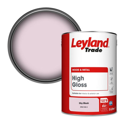 Leyland Trade Wood & Metal High Gloss Paint Shy Blush (PPG1182-2) 5L