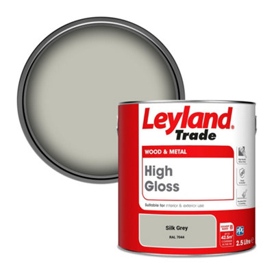 Leyland Trade Wood & Metal High Gloss Paint Silk Grey (RAL 7044) 2.5L