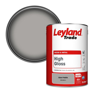 Leyland Trade Wood & Metal High Gloss Paint Slate Pebble (PPG1005-4) 5L
