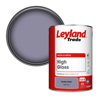 Leyland Trade Wood & Metal High Gloss Paint Smoky Grape (PPG1174-5) 5L
