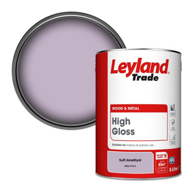 Leyland Trade Wood & Metal High Gloss Paint Soft Amethyst (PPG1178-4) 5L