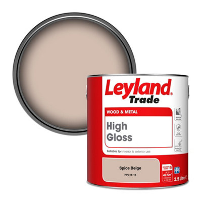 Leyland Trade Wood & Metal High Gloss Paint Spice Beige (PPG18-14) 2.5L