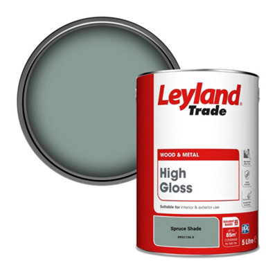 Leyland Trade Wood & Metal High Gloss Paint Spruce Shade (PPG1136-5) 5L