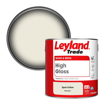 Leyland Trade Wood & Metal High Gloss Paint Spun Cotton (PPG1203-1) 2.5L