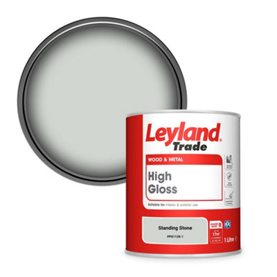 Leyland Trade Wood & Metal High Gloss Paint Standing Stone (PPG1128-1) 1L