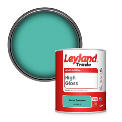 Leyland Trade Wood & Metal High Gloss Paint Tint of Turquoise (PPG1232-5) 1L