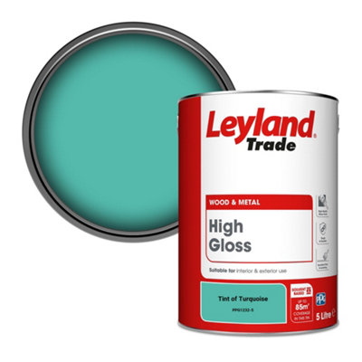 Leyland Trade Wood & Metal High Gloss Paint Tint of Turquoise (PPG1232-5) 5L