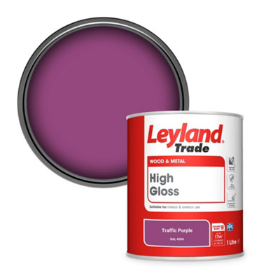 Leyland Trade Wood & Metal High Gloss Paint Traffic Purple (RAL 4006) 1L
