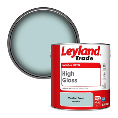 Leyland Trade Wood & Metal High Gloss Paint Veridian Green (PPG1142-3) 2.5L