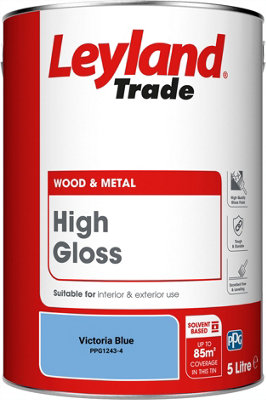 Leyland Trade Wood & Metal High Gloss Paint Victoria Blue (PPG1243-4) 5L