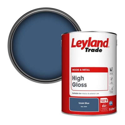 Leyland Trade Wood & Metal High Gloss Paint Violet Blue (RAL 5000) 5L