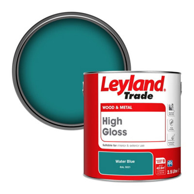 Leyland Trade Wood & Metal High Gloss Paint Water Blue (RAL 5021) 2.5L