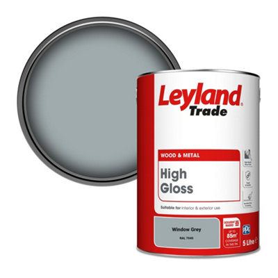 Leyland Trade Wood & Metal High Gloss Paint Window Grey (RAL 7040) 5L