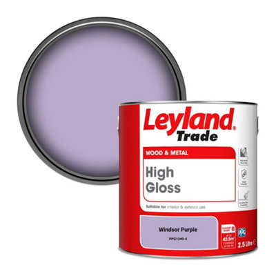 Leyland Trade Wood & Metal High Gloss Paint Windsor Purple (PPG1249-4) 2.5L