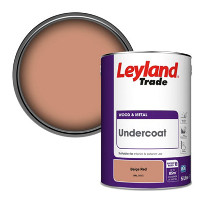 Leyland Trade Wood & Metal Undercoat Paint Beige Red (RAL 3012) 5L