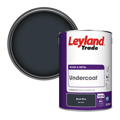 Leyland Trade Wood & Metal Undercoat Paint Black Blue (RAL 5004) 5L