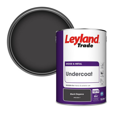 Leyland Trade Wood & Metal Undercoat Paint Black Elegance (PPG1004-7) 5L