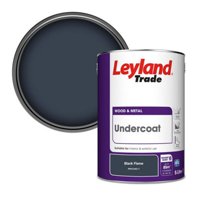 Leyland Trade Wood & Metal Undercoat Paint Black Flame (PPG1043-7) 5L
