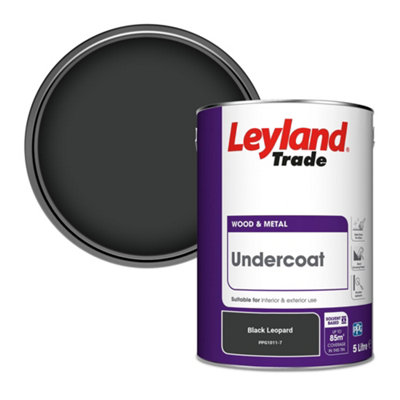 Leyland Trade Wood & Metal Undercoat Paint Black Leopard (PPG1011-7) 5L