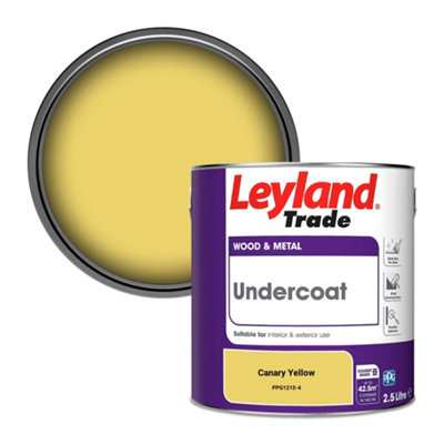Leyland Trade Wood & Metal Undercoat Paint Canary Yellow (PPG1215-4) 2.5L