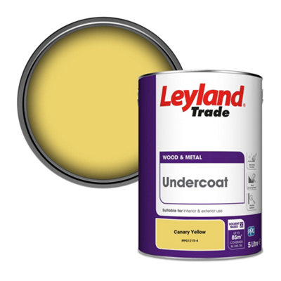 Leyland Trade Wood & Metal Undercoat Paint Canary Yellow (PPG1215-4) 5L