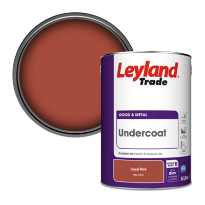 Leyland Trade Wood & Metal Undercoat Paint Coral Red (RAL 3016) 5L