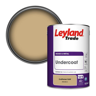 Leyland Trade Wood & Metal Undercoat Paint Craftsman Gold (PPG1092-4) 5L