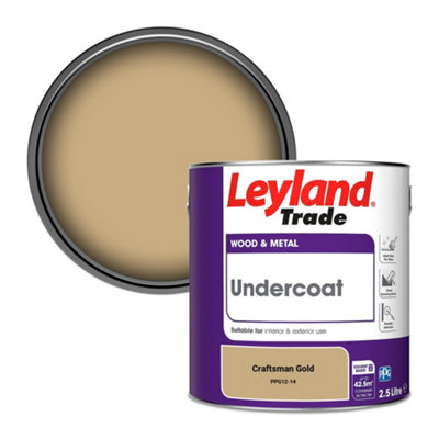 Leyland Trade Wood & Metal Undercoat Paint Craftsman Gold (PPG12-14) 2.5L