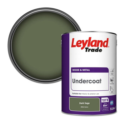 Leyland Trade Wood & Metal Undercoat Paint Dark Sage (PPG1124-6) 5L