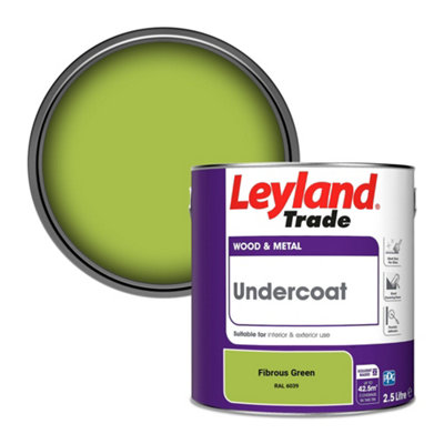 Leyland Trade Wood & Metal Undercoat Paint Fibrous Green (RAL 6039) 2.5L