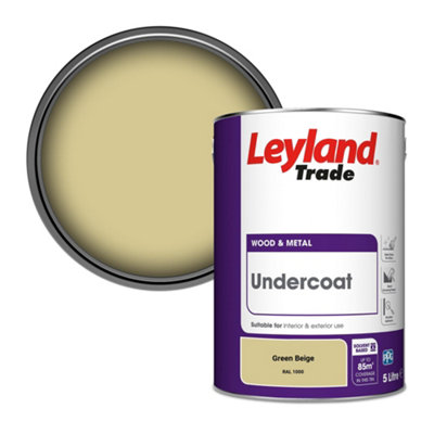 Leyland Trade Wood & Metal Undercoat Paint Green Beige (RAL 1000) 5L
