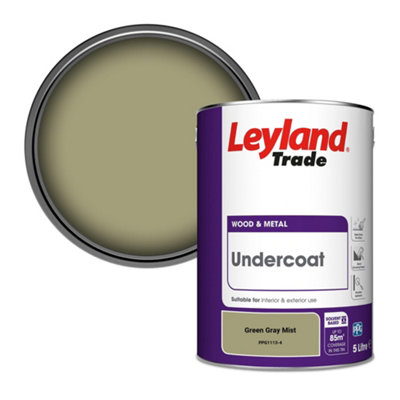 Leyland Trade Wood & Metal Undercoat Paint Green Gray Mist (PPG1113-4) 5L